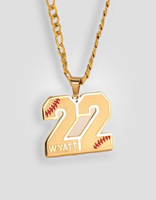 Customized Engraved Sport Number Necklace with Name