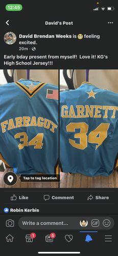 Click to view full screen Kevin Garnett #34 Farragut Academy Basketball Jersey photo review