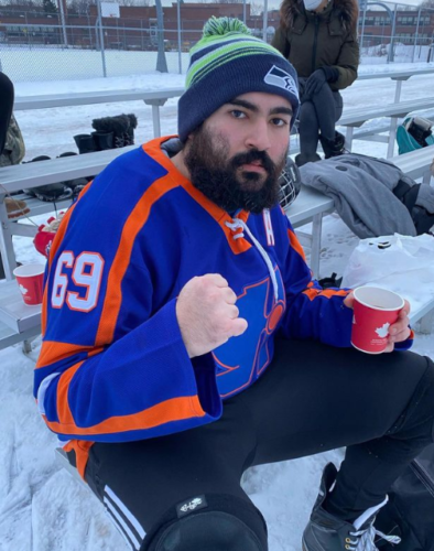 Click to view full screen Doug Glatt #69 Goon Halifax Highlanders Hockey Jersey photo review