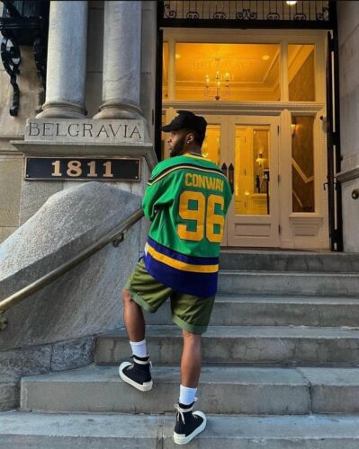 Click to view full screen Charlie Conway #96 Mighty Ducks Hockey Jersey photo review