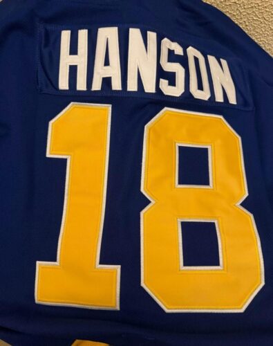 Click to view full screen Jeff Hanson #18 Charlestown Chiefs Slapshot Hockey photo review