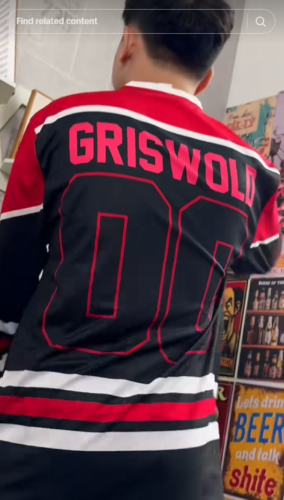 Click to view full screen YOUTH Christmas Vacation 'Griswold' Hockey Jersey photo review